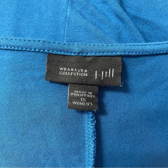 J. Jill Wearever Collection Blue Pleated Shirt Dress V Neck Women's Size 1X - Picture 5 of 8